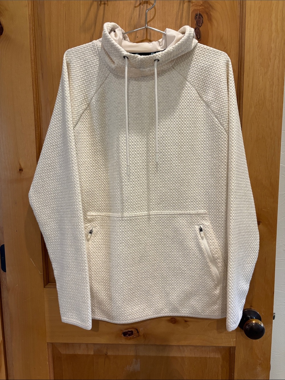 Women's Cream Cozy Funnel Neck Pullover Hoodie